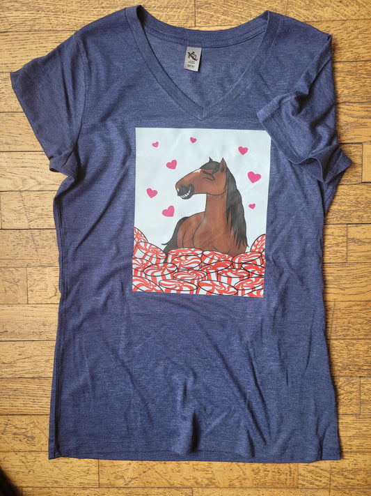 Ladies' V Neck T Shirt Henry and the Mints